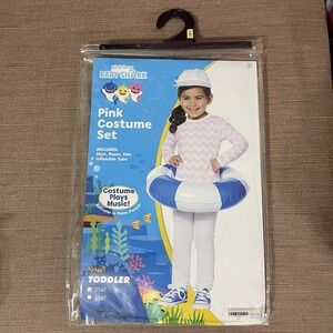 Pinkfong Baby‎ Shark Pink Costume Set Plays Music New 2-4T Dress Up Pretend Play